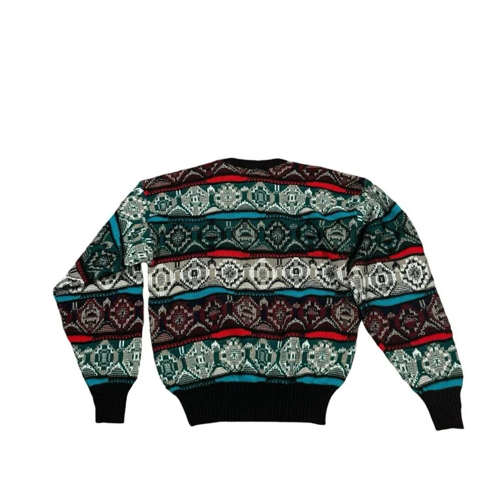 Vintage Umberto Italy Coogi Style Cotton 3D Sweater Jumper Multicolor Size M (?)